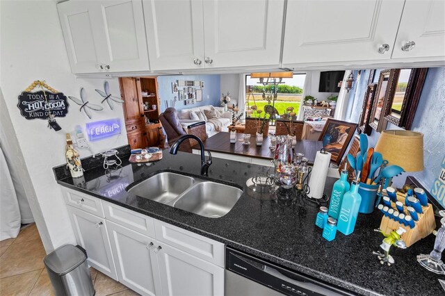 1601 N Ocean Shore Blvd, Flagler Beach, FL 32136 - bar featuring a sink, light tile patterned floors, and dishwasher