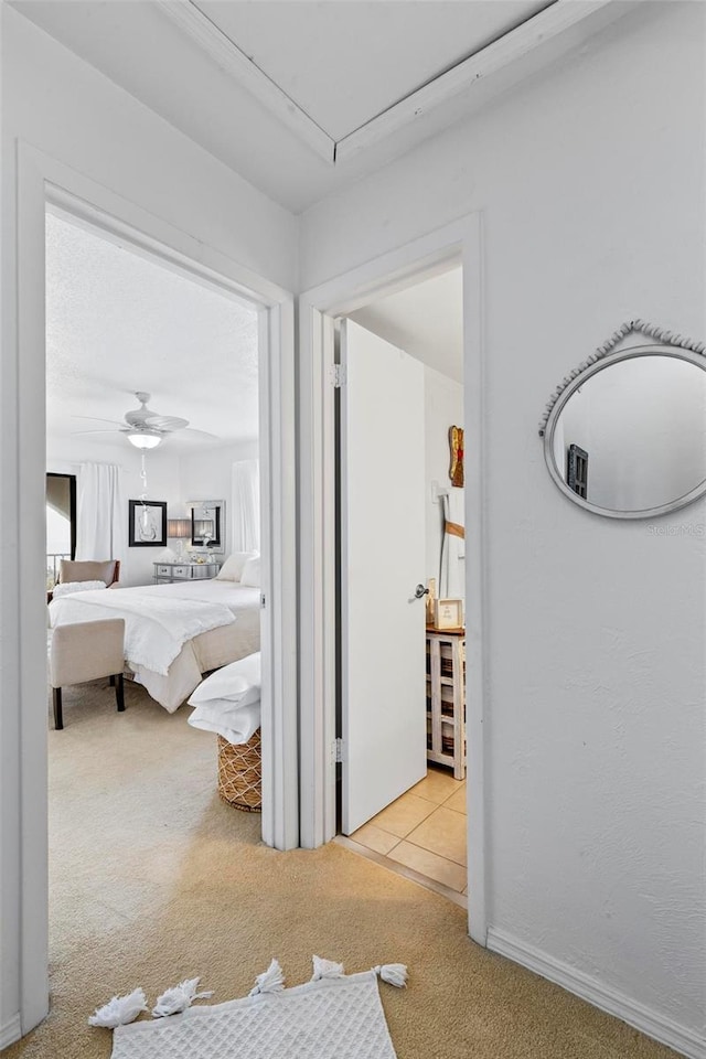1601 N Ocean Shore Blvd, Flagler Beach, FL 32136 - hallway featuring carpet and attic access