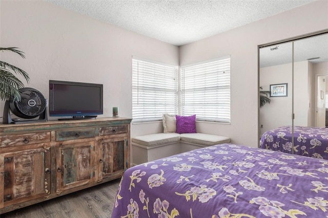 50 Nantucket Dr, Palm Coast, FL 32137 - bedroom featuring wood finished floors, a textured ceiling, and a closet