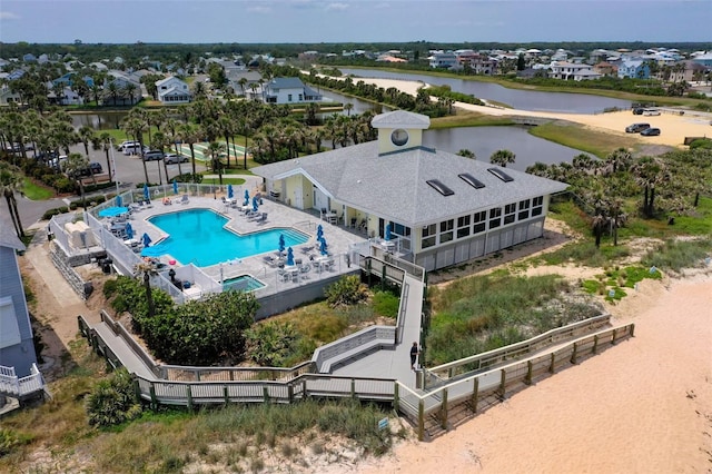 50 Nantucket Dr, Palm Coast, FL 32137 - drone / aerial view of a large body of water and a pool area