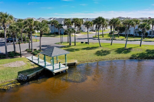 50 Nantucket Dr, Palm Coast, FL 32137 - view of home's community featuring a gazebo, a residential view, a lawn, and a water view