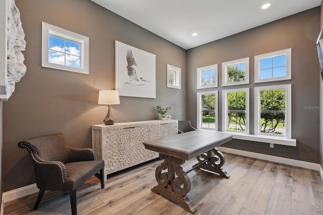 17 Kingfisher Ln, Palm Coast, FL 32137 - office with recessed lighting, wood finished floors, and baseboards