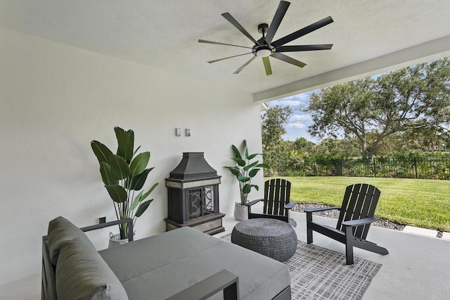 17 Kingfisher Ln, Palm Coast, FL 32137 - view of patio featuring ceiling fan