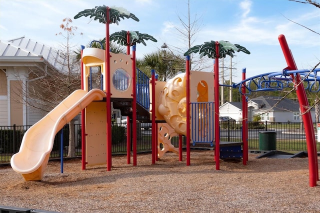 community play area featuring fence