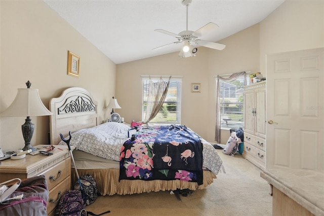 1956 Southern Dunes Blvd, Haines City, FL 33844 - carpeted bedroom featuring lofted ceiling and ceiling fan