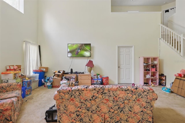 1305 Rebecca Dr, Haines City, FL 33844 - living room with carpet and a high ceiling