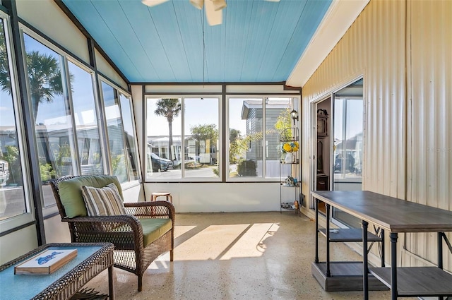 151 Lookout Dr, Flagler Beach, FL 32136 - sunroom with plenty of natural light and ceiling fan