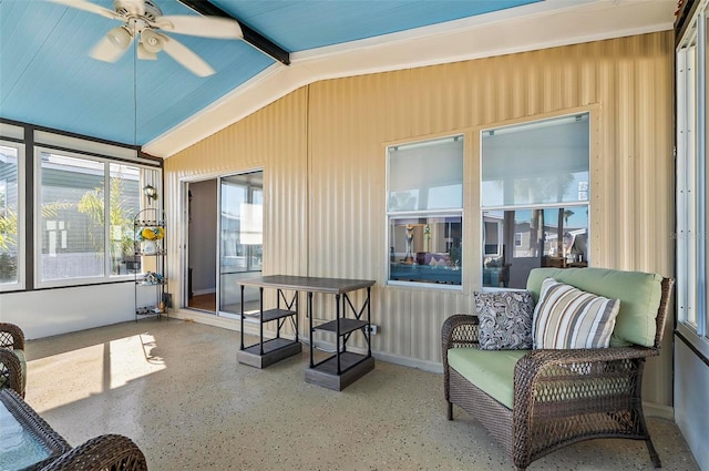 151 Lookout Dr, Flagler Beach, FL 32136 - sunroom featuring ceiling fan