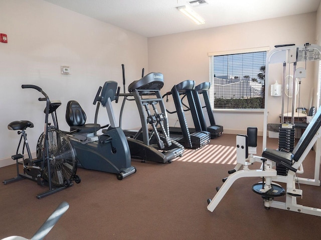 151 Lookout Dr, Flagler Beach, FL 32136 - workout area featuring baseboards