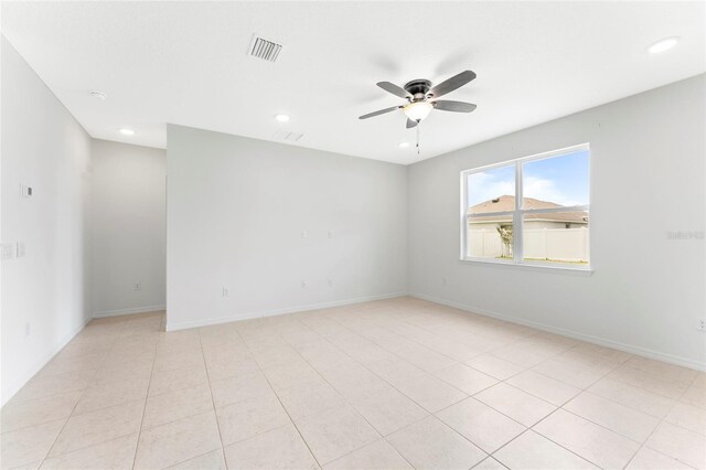3 Oakleaf Way, Palm Coast, FL 32137 - spare room with ceiling fan, recessed lighting, baseboards, and light tile patterned floors