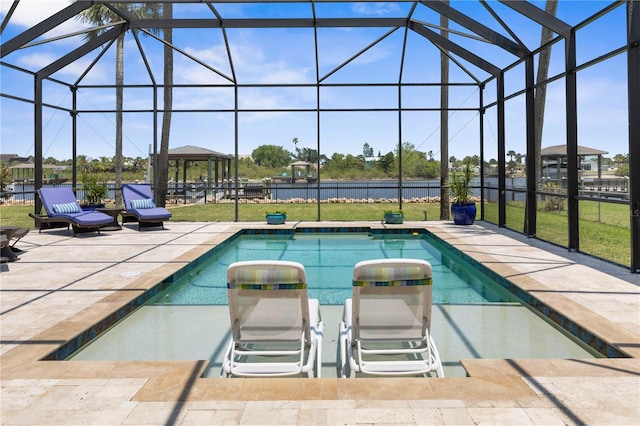 440 Lambert Ave, Flagler Beach, FL 32136 - outdoor pool with a patio and glass enclosure