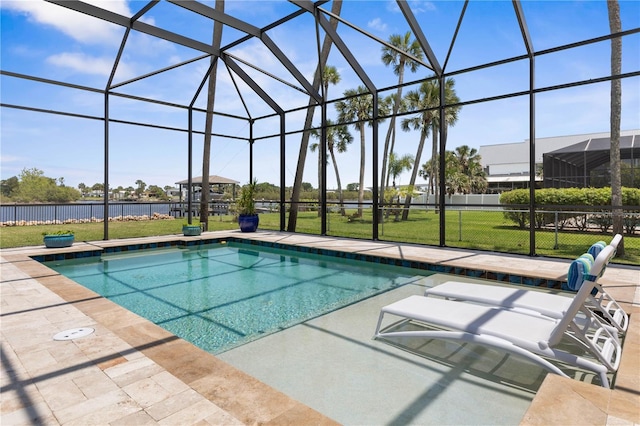 440 Lambert Ave, Flagler Beach, FL 32136 - view of pool with glass enclosure and a patio area