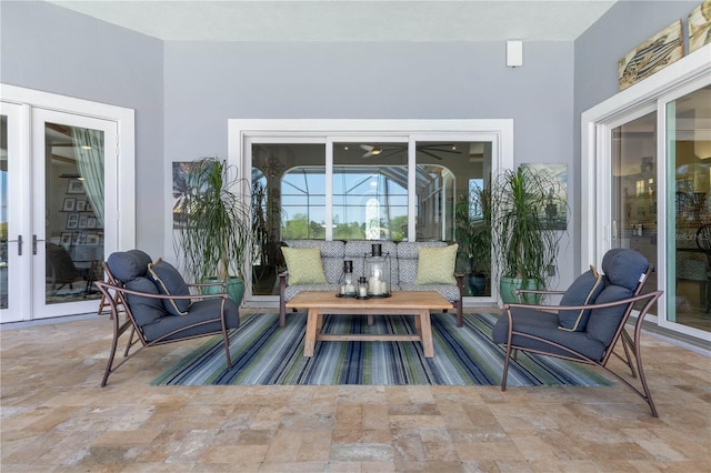 440 Lambert Ave, Flagler Beach, FL 32136 - view of patio with french doors and an outdoor living space