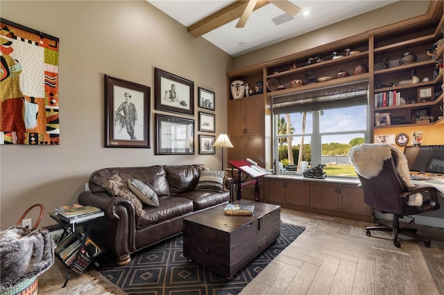 440 Lambert Ave, Flagler Beach, FL 32136 - office featuring a ceiling fan