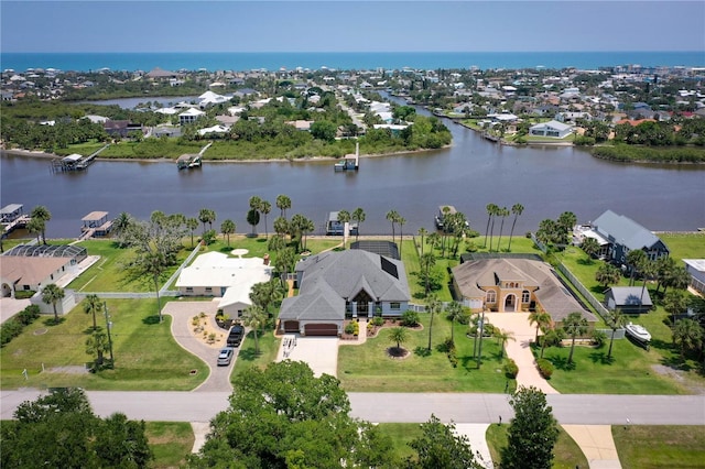 440 Lambert Ave, Flagler Beach, FL 32136 - aerial perspective of suburban area featuring a nearby body of water