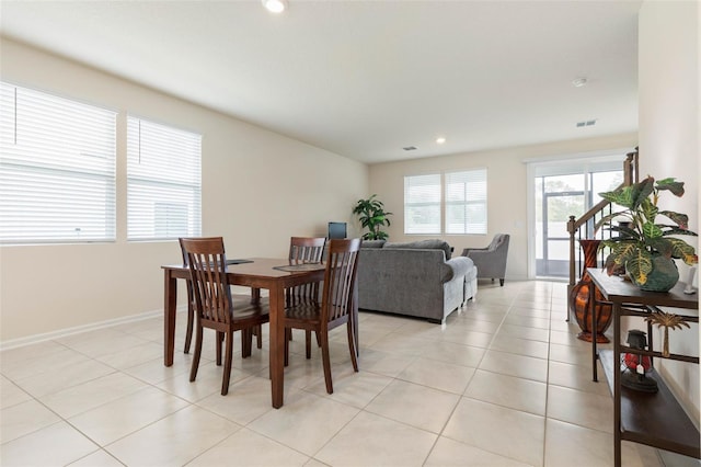 155 Redbud Rd, Palm Coast, FL 32137 - dining space with recessed lighting, baseboards, and light tile patterned floors