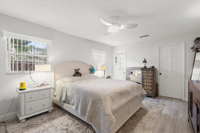 940 Lambert Ave, Flagler Beach, FL 32136 - bedroom featuring light wood finished floors and ceiling fan