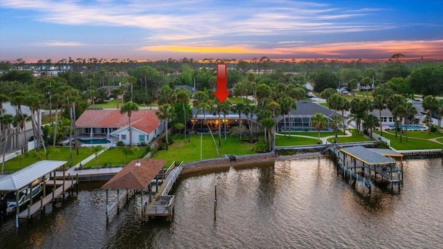 940 Lambert Ave, Flagler Beach, FL 32136 - aerial view at dusk of a water view