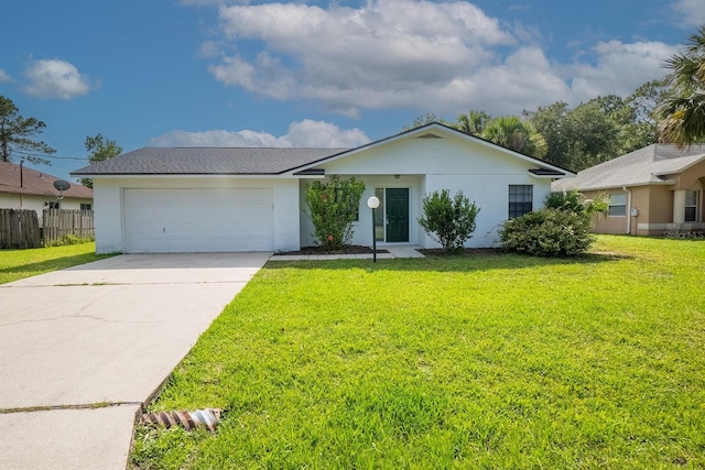 13 Whittington Dr, Palm Coast, FL 32164 - ranch-style home with concrete driveway, an attached garage, and stucco siding