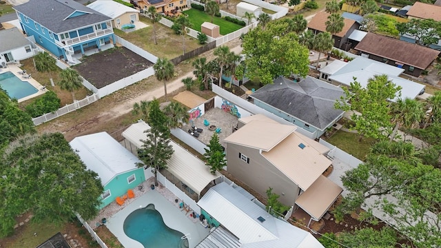 1819 S Flagler Ave, Flagler Beach, FL 32136 - aerial perspective of suburban area with a pool area