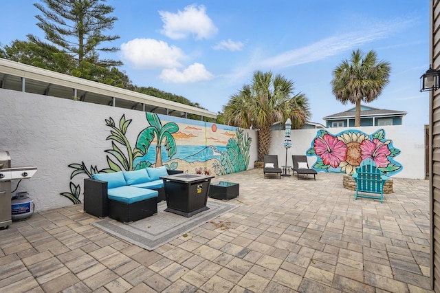 1819 S Flagler Ave, Flagler Beach, FL 32136 - view of patio / terrace with a fenced backyard and outdoor lounge area