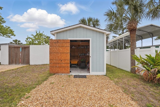 1819 S Flagler Ave, Flagler Beach, FL 32136 - view of shed with fence