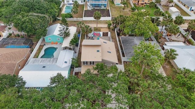 1819 S Flagler Ave, Flagler Beach, FL 32136 - aerial perspective of suburban area featuring a pool