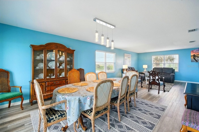 7029 N Ocean Shore Blvd, Palm Coast, FL 32137 - dining space featuring plenty of natural light, wood finished floors, and baseboards