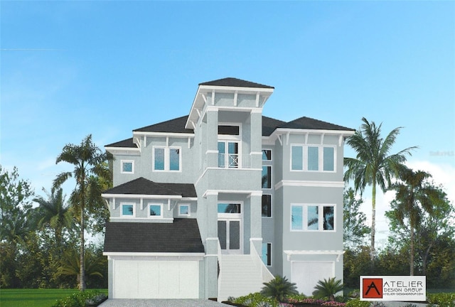 52 Ocean Ridge Blvd N, Palm Coast, FL 32137 - view of front facade with stucco siding, an attached garage, driveway, and a shingled roof