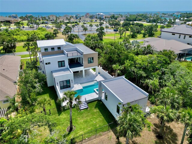 807 N Flagler Ave, Flagler Beach, FL 32136 - aerial perspective of suburban area featuring a pool