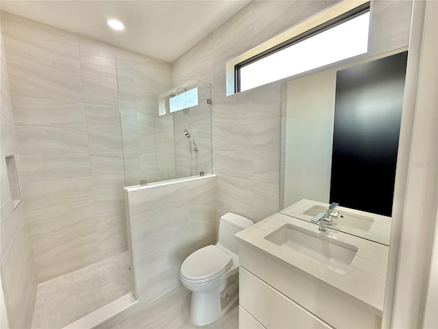 807 N Flagler Ave, Flagler Beach, FL 32136 - full bathroom featuring toilet, a walk in shower, and vanity