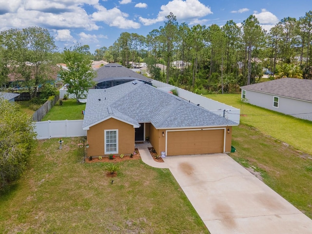 7 Bunker View Dr, Palm Coast, FL 32137 - view of front of property with roof with shingles, stucco siding, an attached garage, and driveway