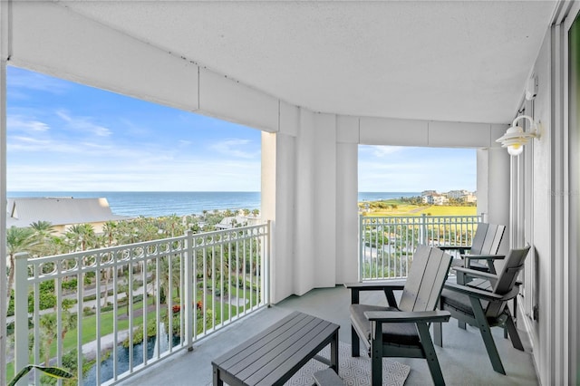 balcony with a water view