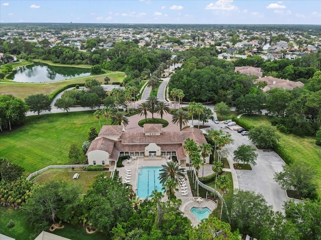 70 Riverview Bnd S Unit 715, Palm Coast, FL 32137 - aerial view of property and surrounding area with a pool area and a nearby body of water
