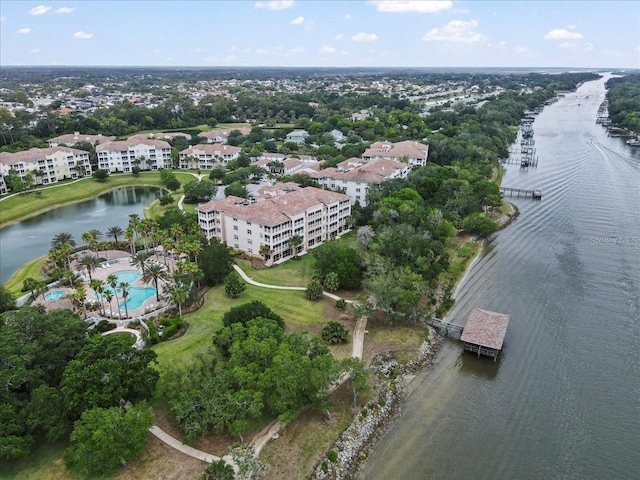 70 Riverview Bnd S Unit 715, Palm Coast, FL 32137 - drone / aerial view of a nearby body of water, apartment complex / building, and a pool