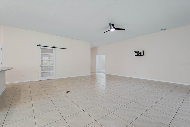 25 Red Top Ln, Palm Coast, FL 32164 - spare room with ceiling fan, baseboards, and light tile patterned floors