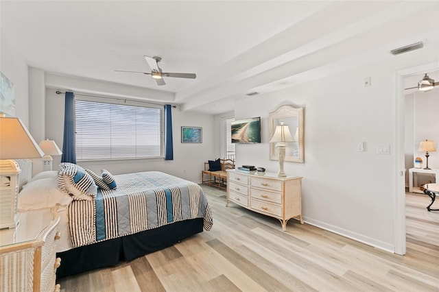 80 Surfview Dr Unit 718, Palm Coast, FL 32137 - bedroom with light wood-type flooring and ceiling fan