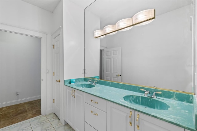 bathroom with double vanity
