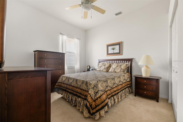91 Breeze Hill Ln, Palm Coast, FL 32137 - bedroom with light carpet and ceiling fan