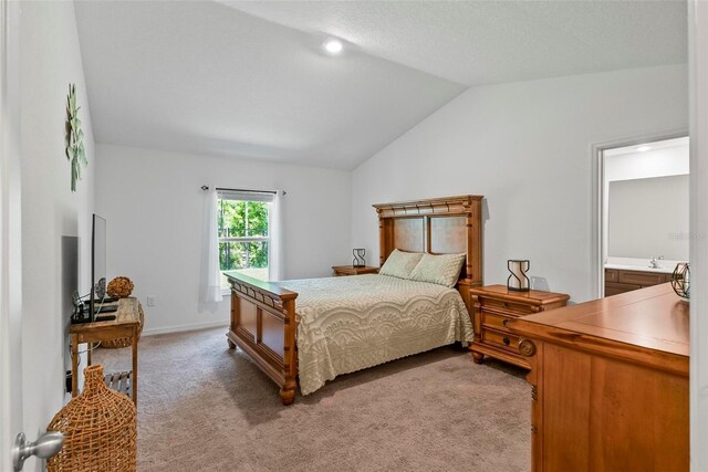 9 Waldron Pl, Palm Coast, FL 32164 - bedroom with lofted ceiling and light carpet