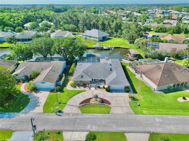4 Cotton Ct, Palm Coast, FL 32137 - aerial perspective of suburban area featuring a large body of water