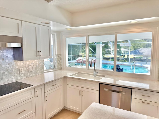 4 Cotton Ct, Palm Coast, FL 32137 - kitchen with stainless steel dishwasher, a sink, plenty of natural light, and exhaust hood