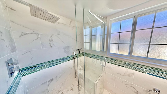 4 Cotton Ct, Palm Coast, FL 32137 - full bathroom with a marble finish shower, tile walls, and a water view