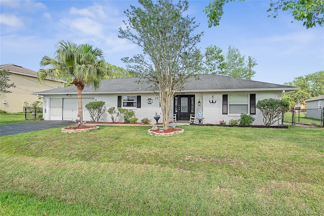 single story home featuring driveway and an attached garage