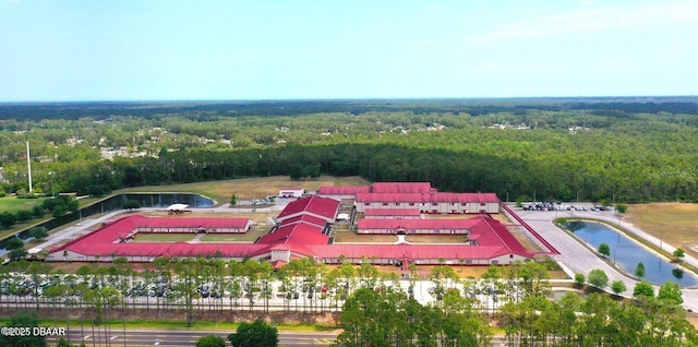 aerial view of a heavily wooded area