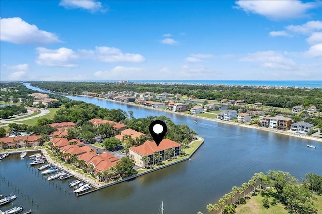 69 Rivers Edge Ln Unit 69, Palm Coast, FL 32137 - aerial view of residential area featuring a large body of water and a tree filled landscape