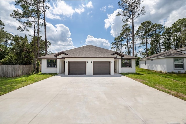 8 Bunker View Pl, Palm Coast, FL 32137 - view of front of house with a garage, a shingled roof, concrete driveway, and stucco siding