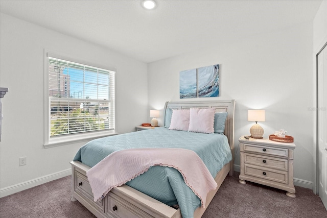 3828 S Atlantic Ave, Daytona Beach, FL 32118 - bedroom featuring dark carpet