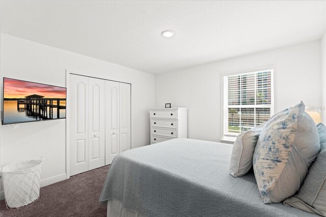 3828 S Atlantic Ave, Daytona Beach, FL 32118 - carpeted bedroom with a closet and recessed lighting
