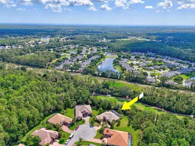 716 Woodbridge Ct, Ormond Beach, FL 32174 - aerial perspective of suburban area featuring a nearby body of water and a heavily wooded area
